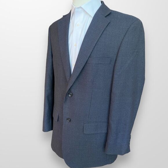 Pronto Uomo Platinum Mens Sport Coat Blazer Two Button Navy Casual Wool Suit 44L - Picture 7 of 12
